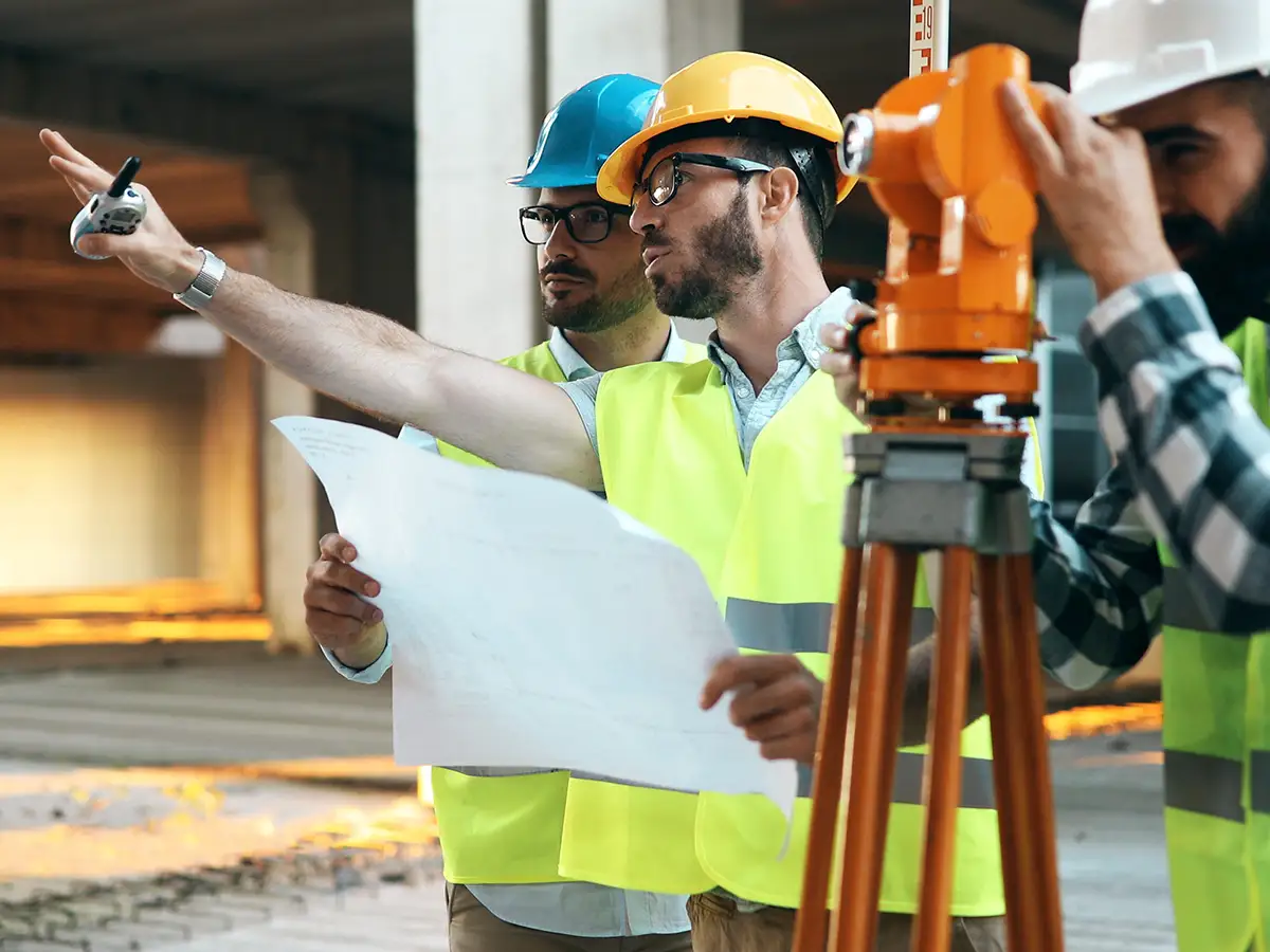 Bauingenieure bei der Planung des Abrisses